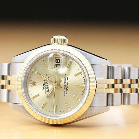 Rolex Datejust Two Tone 18k Factory Ladies Diamond Watch - Picture 3 of 8